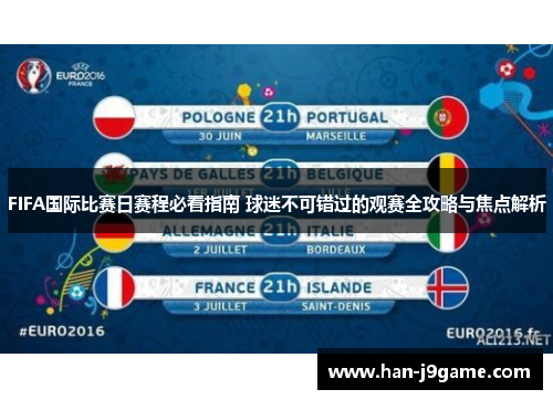 FIFA国际比赛日赛程必看指南 球迷不可错过的观赛全攻略与焦点解析 FIFA国际比赛日赛程必看指南 球迷不可错过的观赛全攻略与焦点解析